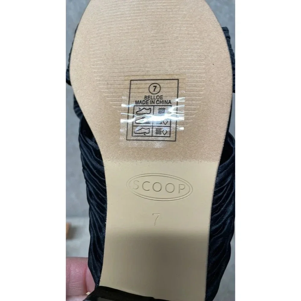 New Scoop Black Knot Slide Sandals‎ Size 7